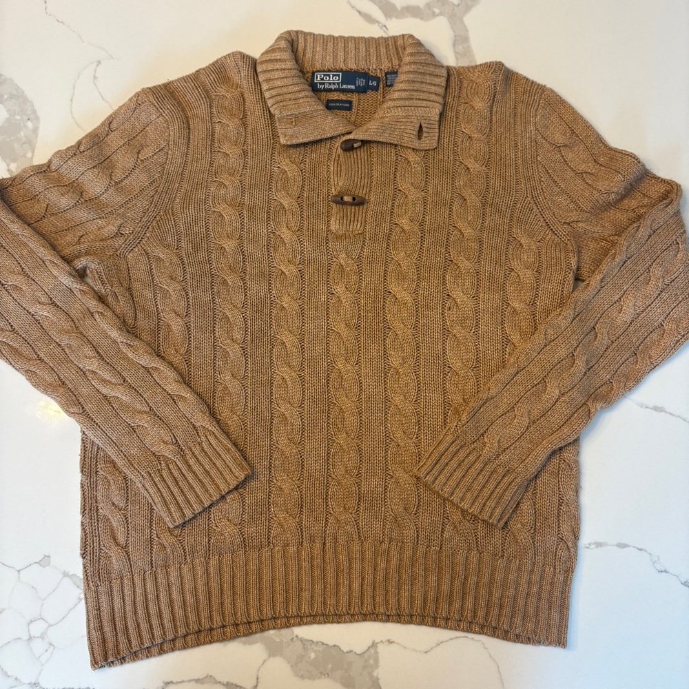100% Silk Ralph Lauren Polo Cable Knit Sweater